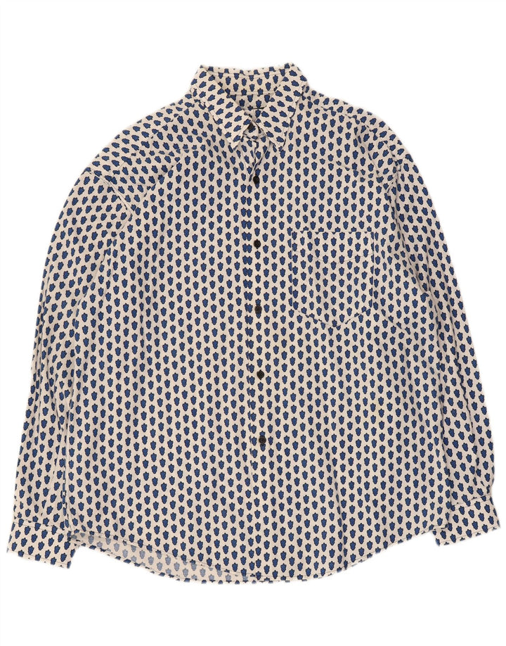 Souleiado Chemise surdimensionnée à motif abstrait pour femme US 4 Small Blanc