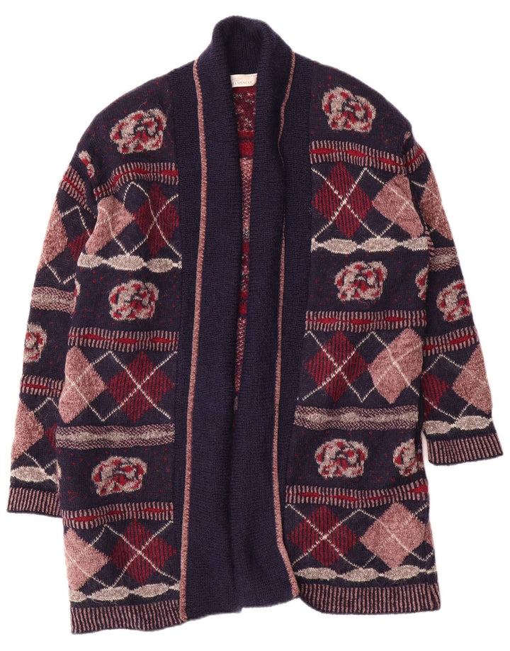 Marks & Spencer Pull cardigan long pour femme UK 12 Bleu marine moyen