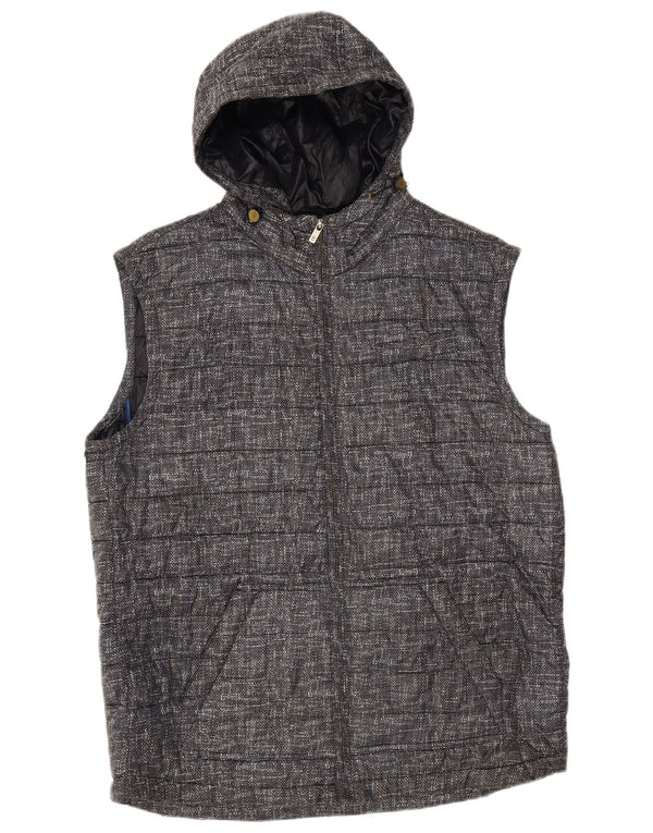 Massimo Dutti Gilet rembourré à capuche pour homme UK 44 2XL Bleu marine Polychlorure