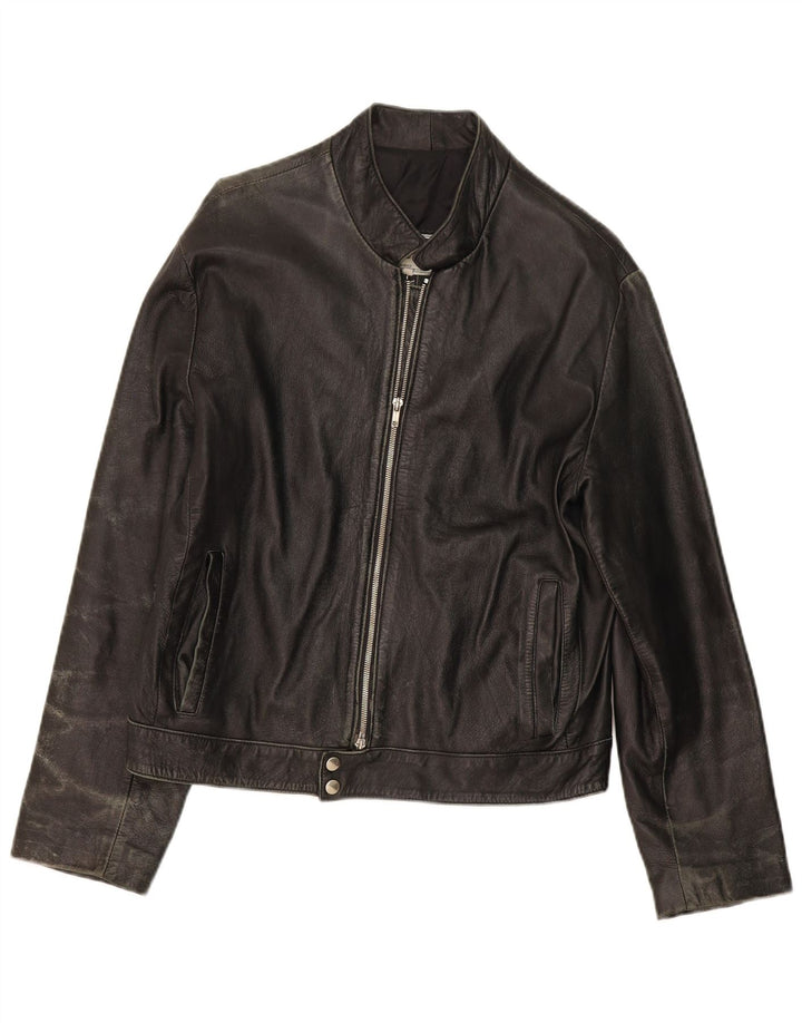 Veste en cuir homme vintage UK 38 Cuir noir moyen