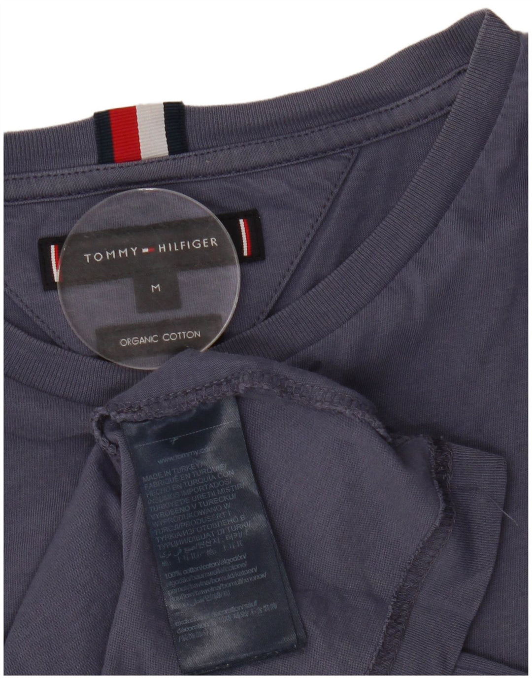 Tommy Hilfiger T-Shirt Graphique Homme Bleu Marine Moyen Coton
