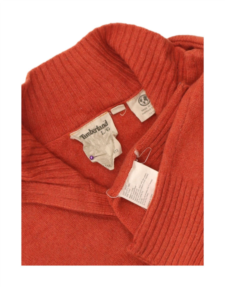 Timberland Pull à col zippé pour homme en laine d'agneau orange