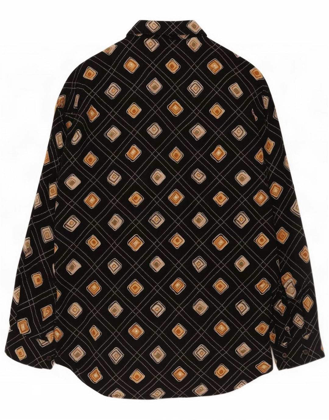 Kantaros Chemise Homme Noir Moyen Géométrique