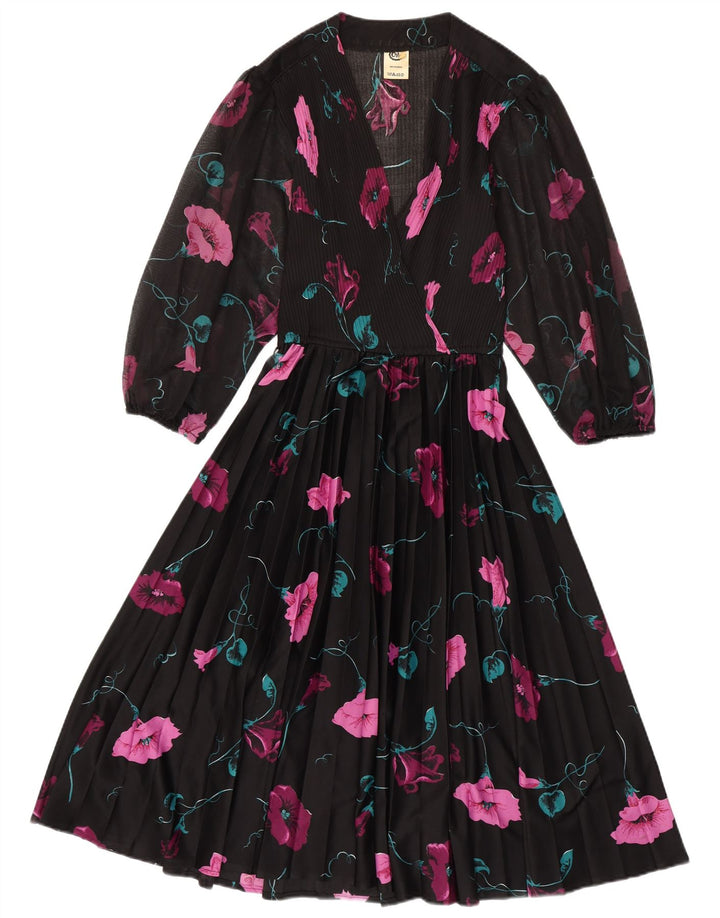C&A Robe longue à manches 3/4 pour femme EU 40 Polyester floral noir moyen