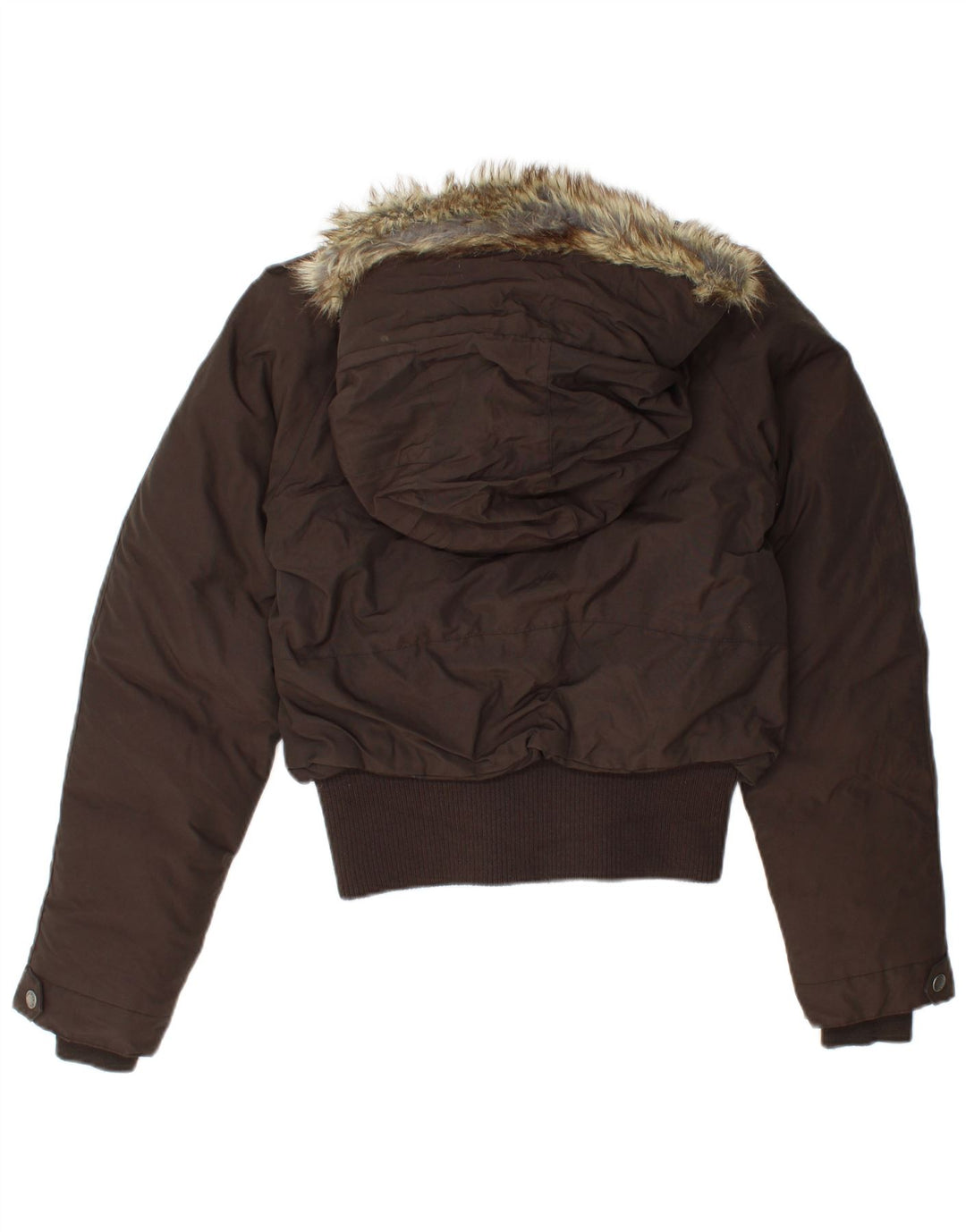 Woolrich Veste matelassée à capuche pour femme UK 10 Small Marron Coton