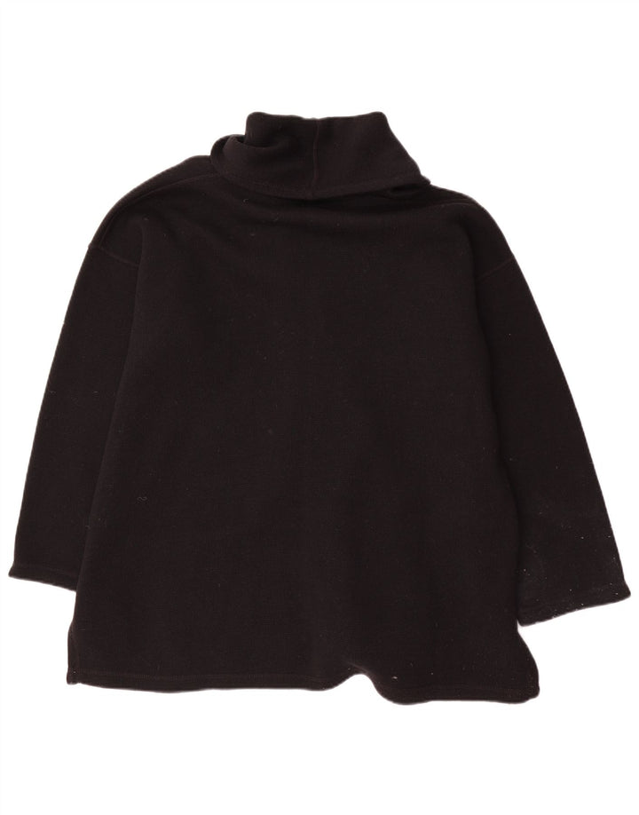vintage Femme Pull Cardigan surdimensionné UK 14 Laine Noire Moyenne