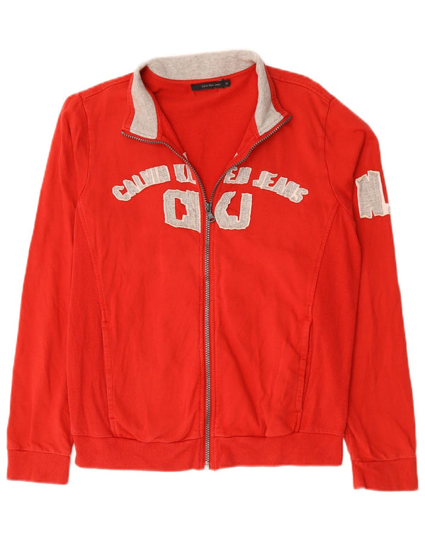 Calvin Klein Jeans Veste de Survêtement Fille 13-14 Ans Rouge Colorblock
