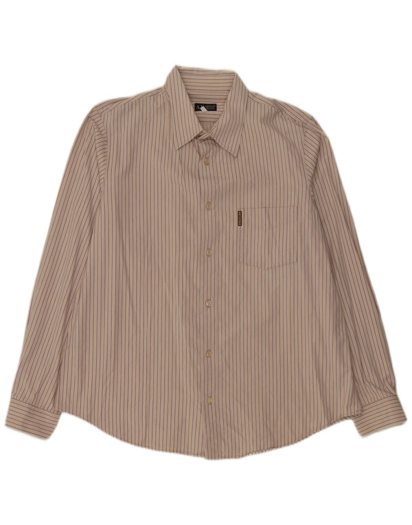Armani Jeans Chemise Homme 3XL Coton Rayé Beige