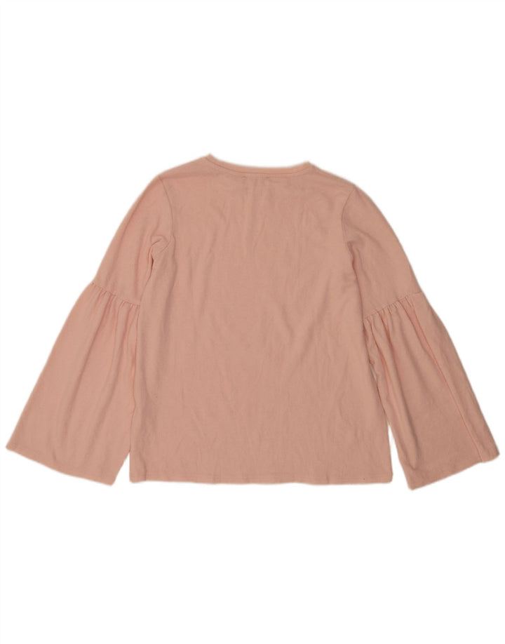 Zara Womens Trafaluc Blouse à manches longues Top UK 14 Rose moyen Polyester
