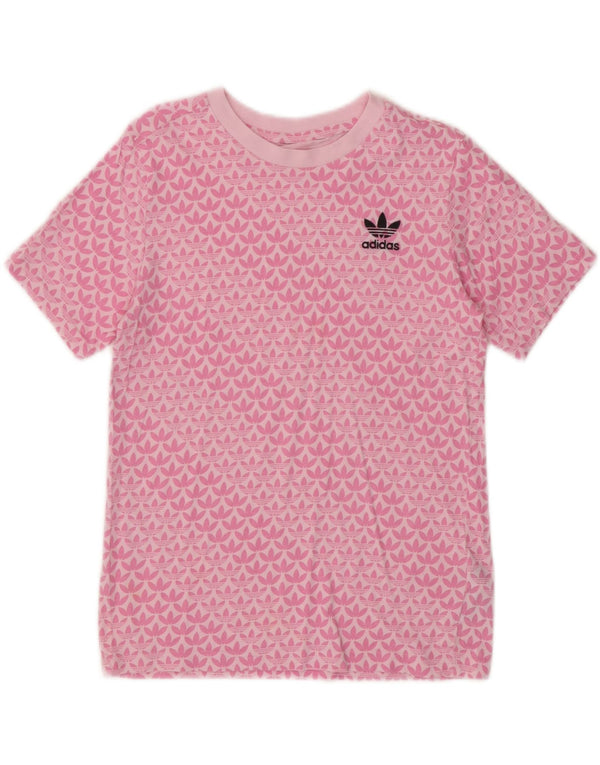 Adidas T-shirt graphique pour femme UK 10 Petit coton rose