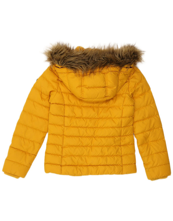 TOMMY HILFIGER Veste matelassée à capuche pour femme UK 10 Small Jaune Polyester