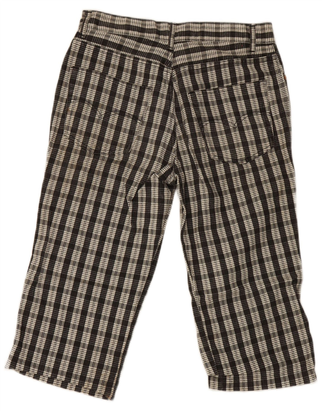 Pit Stop Pantalon Capri Femme W32 L19 Noir Carreaux Coton