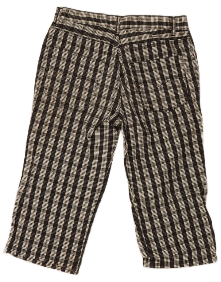 Pit Stop Pantalon Capri Femme W32 L19 Noir Carreaux Coton