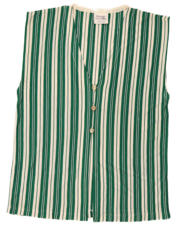 Camilla Cardigan sans manches pour femme UK 16 Grandes rayures vertes