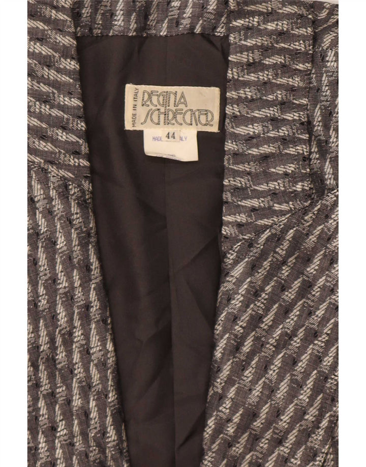 Regina Schrecker Veste Blazer 1 Bouton Femme IT 44 Gris Moyen Rayé
