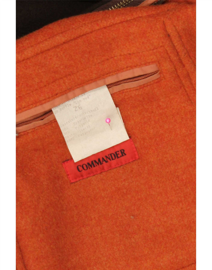 Commander Duffle Coat à capuche pour homme UK 42 XL Marron Laine