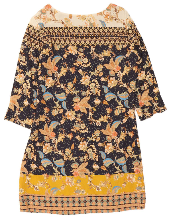 Desigual Robe fourreau à manches 3/4 pour femme EU 38 Medium Multicolore Floral
