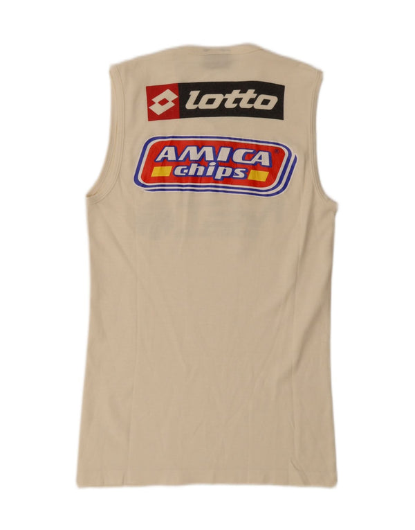 Lotto Mens Graphic Vest Top Small Off White Cotton