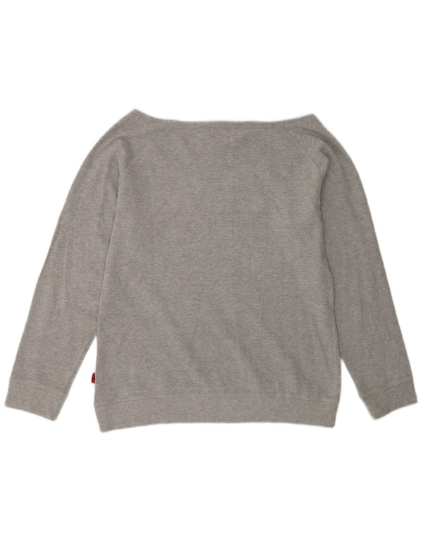 Kappa Womens Graphic Sweatshirt Jumper UK 18 XL Gris Moucheté Coton Coeur