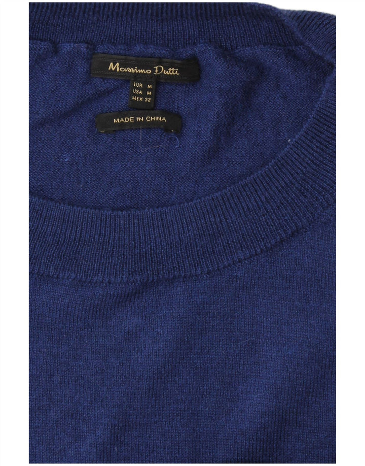 MASSIMO DUTTI Pull surdimensionné à col rond pour femme UK 14 Bleu moyen