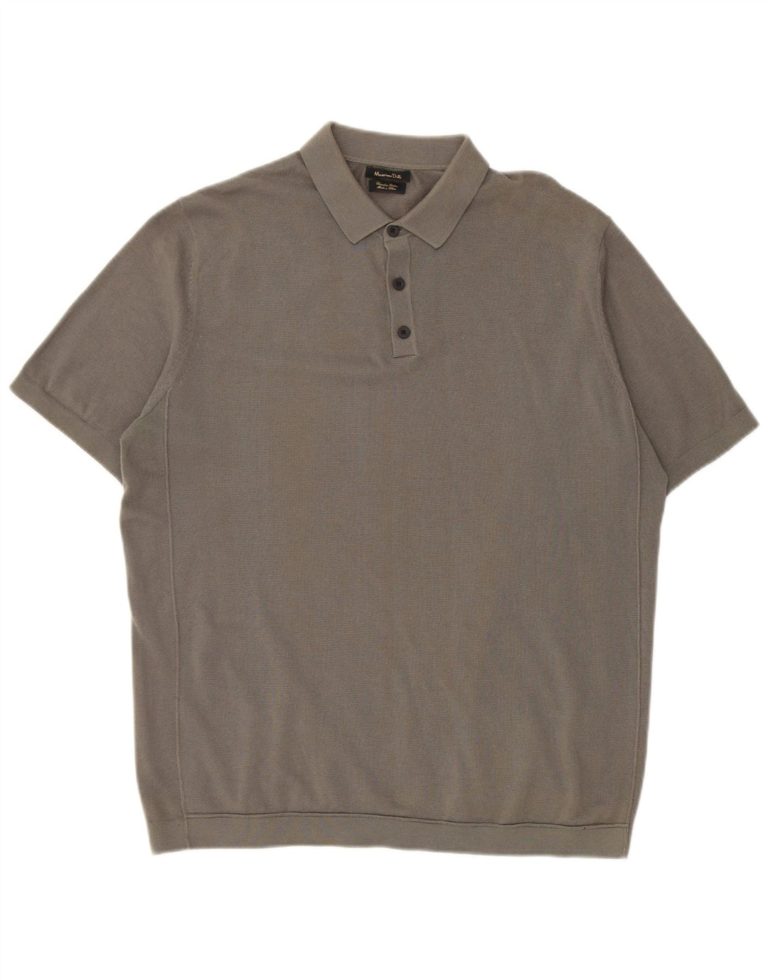 Massimo Dutti Pull à manches courtes et col polo pour homme Gris moyen Coton
