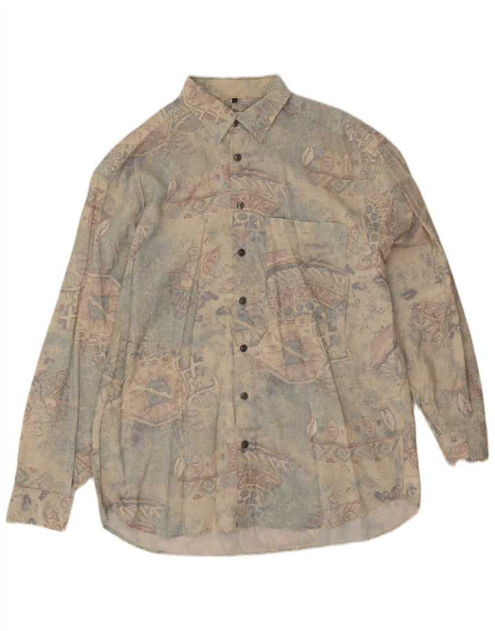 Club D'Amingo Chemise à motif abstrait pour homme Taille 41/42 Large Multicolore