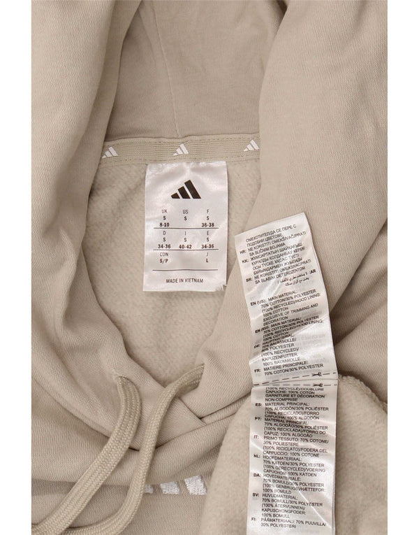 Adidas Pull à capuche surdimensionné pour femme UK 8/10 Petit coton beige