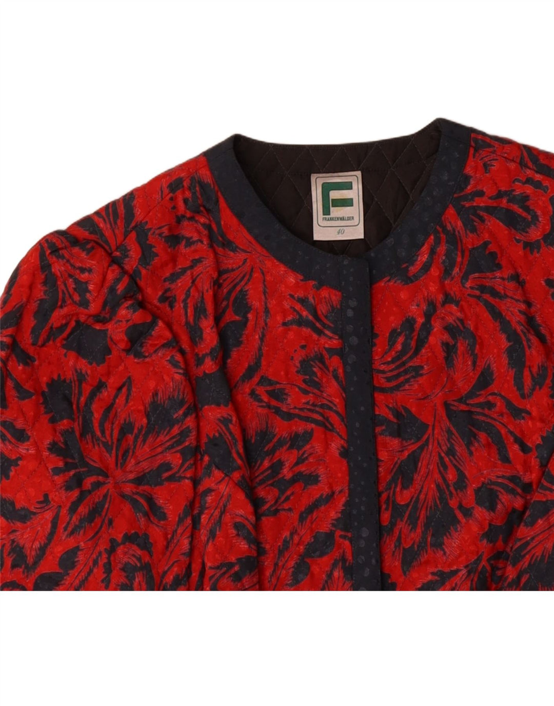 FRANKENWALDER Womens Open Blazer Jacket EU 44 Large Red Floral Polyester Vintage Frankenwalder and Second-Hand Frankenwalder from Messina Hembry 