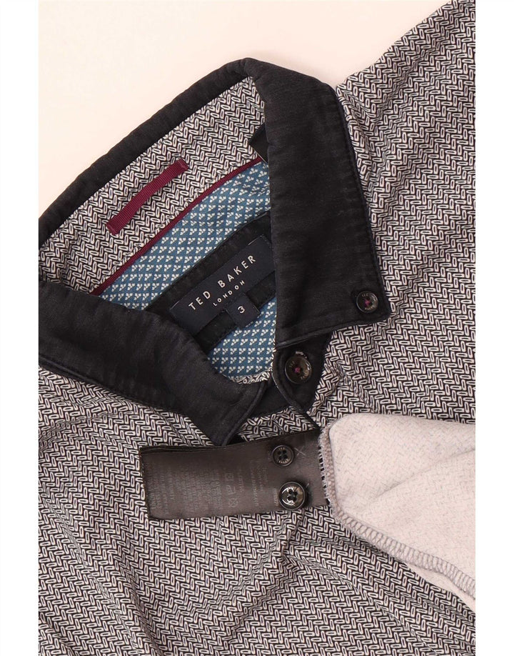 Ted Baker Polo coupe classique pour homme Taille 3 Gris moyen Coton géométrique