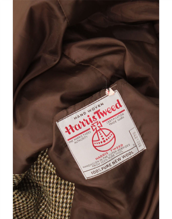Harris Tweed Veste Blazer 3 Boutons pour Homme UK 40 Grand Carreau Marron Laine Vierge