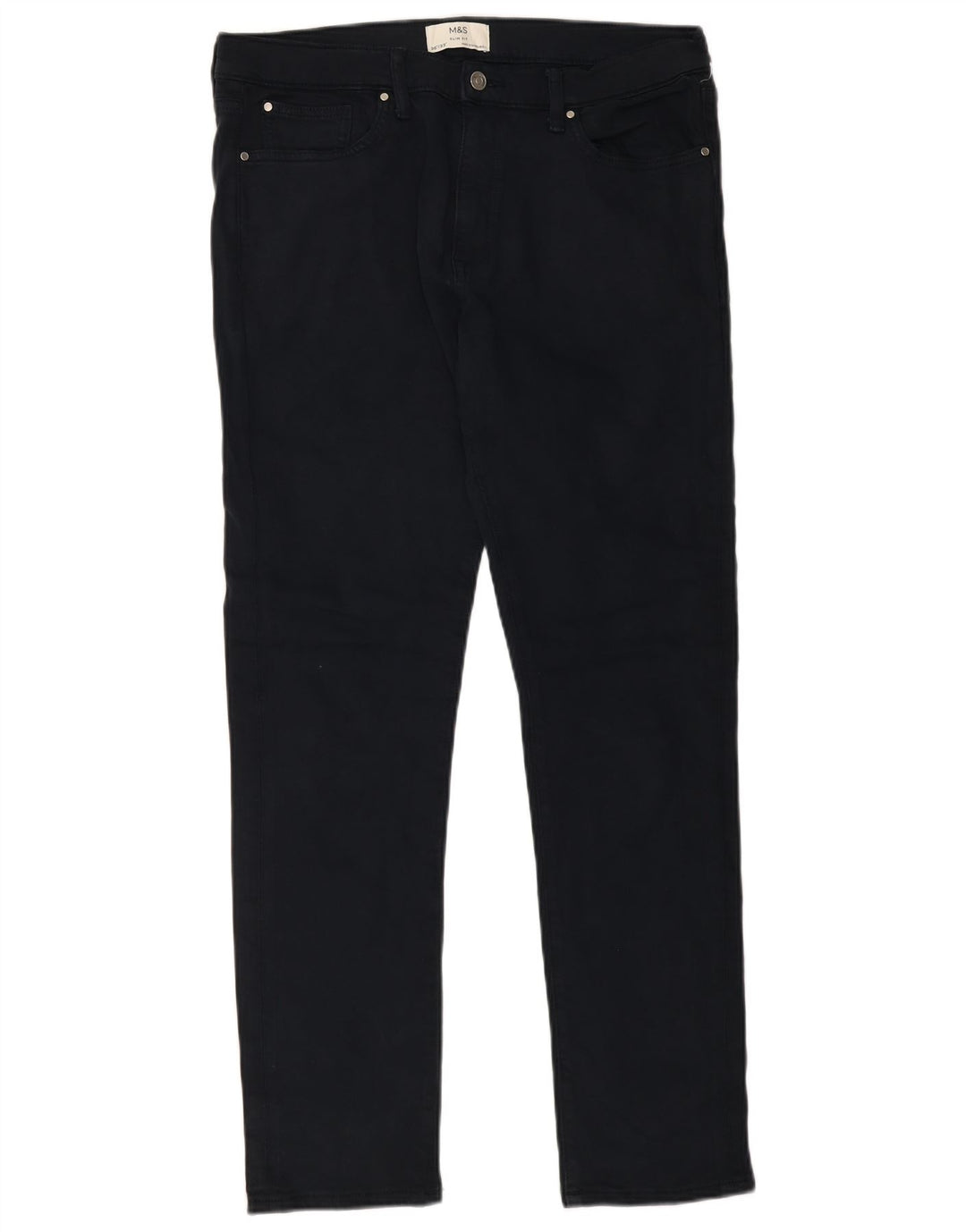 Marks & Spencer Jean Slim Homme W36 L33 Bleu Marine Coton
