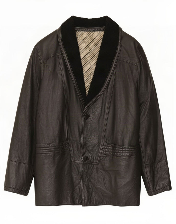 veste en cuir homme vintage IT 48 Medium Noir