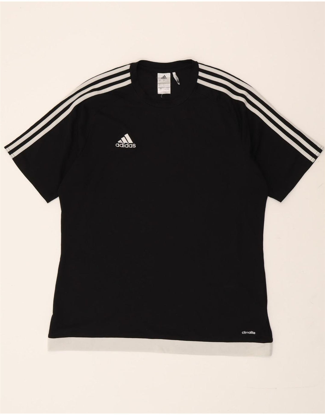 ADIDAS T-shirt Climalite pour hommes, grand noir, polyester color block
