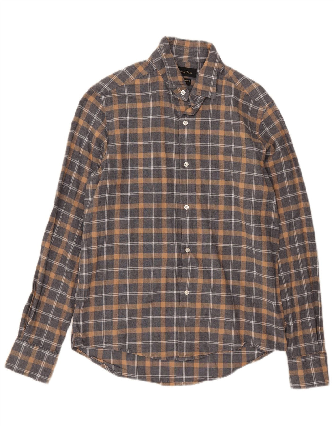 Massimo Dutti Chemise en flanelle pour homme Petit carreaux gris