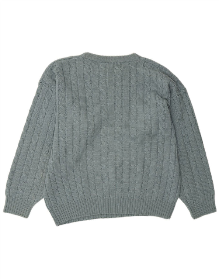 FILA Pull ample à col rond pour homme IT 50 Bleu moyen en laine