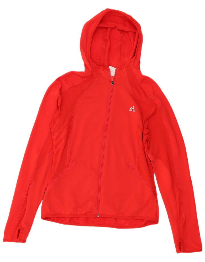 Adidas Pull à capuche zippé pour femme UK 14 Grand Rouge Polyester