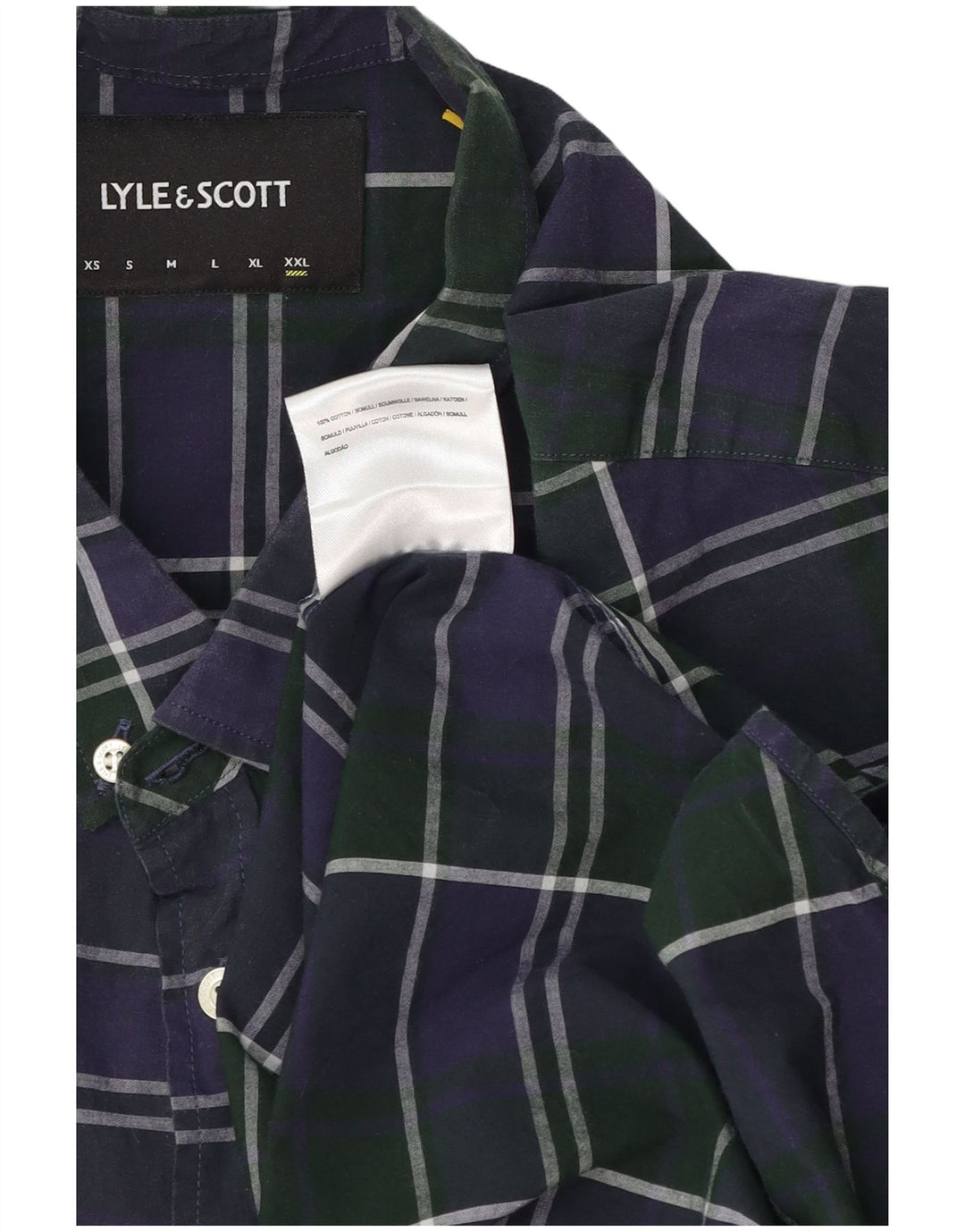 Lyle & Scott Chemise Homme 2XL Bleu Marine à Carreaux Coton