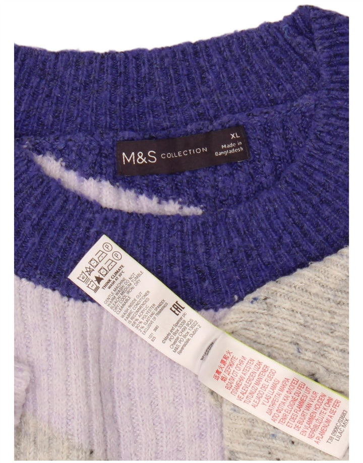 Marks & Spencer Pull ras du cou pour femme UK 18 XL Multicolore
