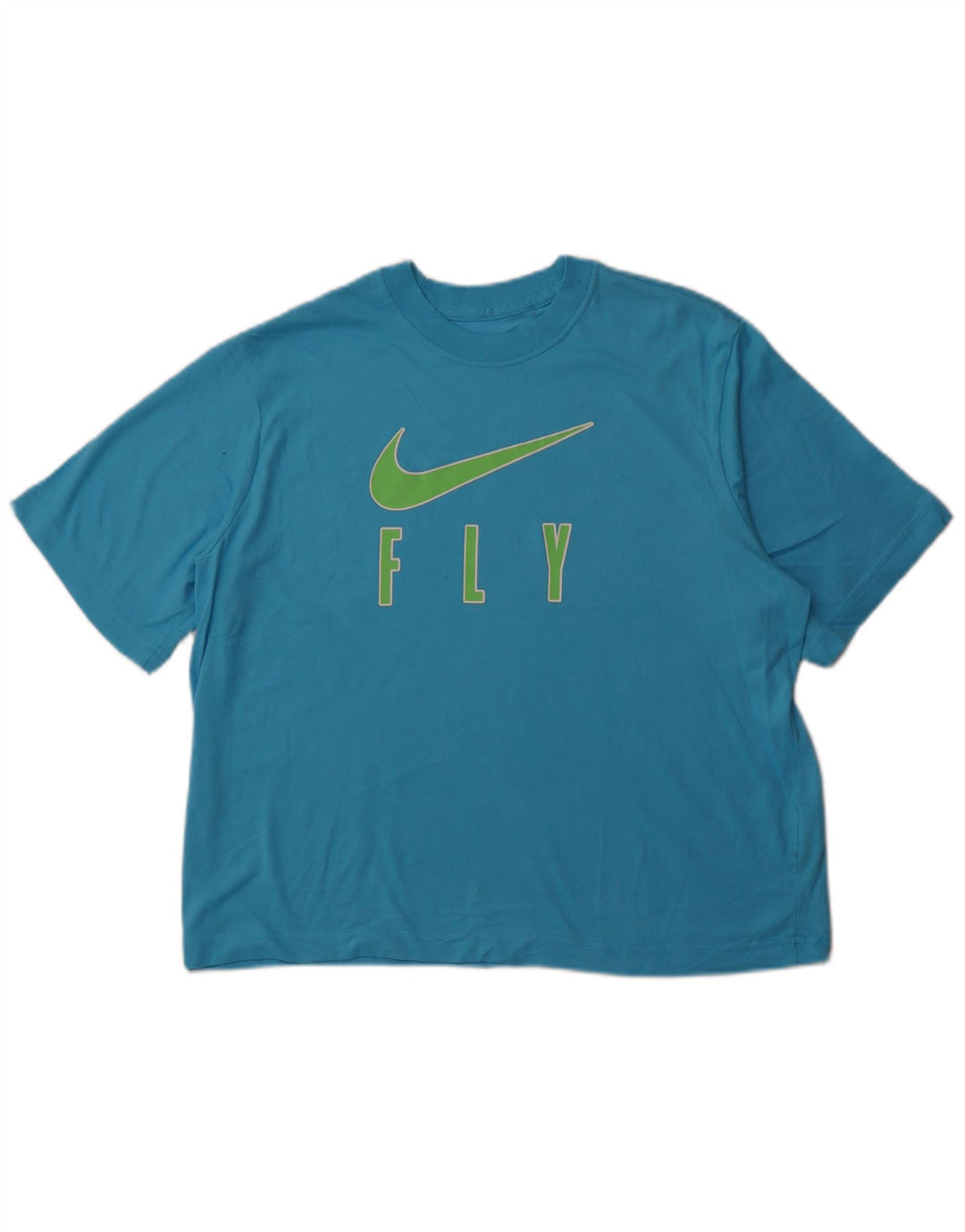 NIKE T-shirt graphique coupe ample pour femme UK 14 Bleu moyen Coton