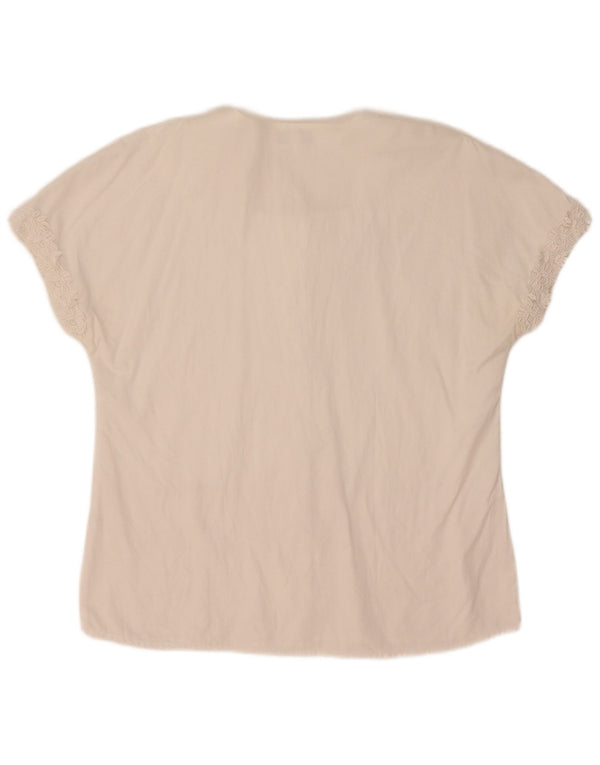 Enara Camicece Chemisier à manches courtes pour femme UK 16 Large Blanc