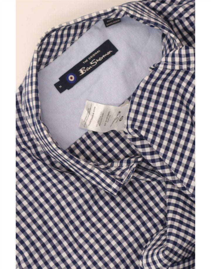 Ben Sherman Chemise à manches courtes pour homme en coton vichy bleu marine moyen