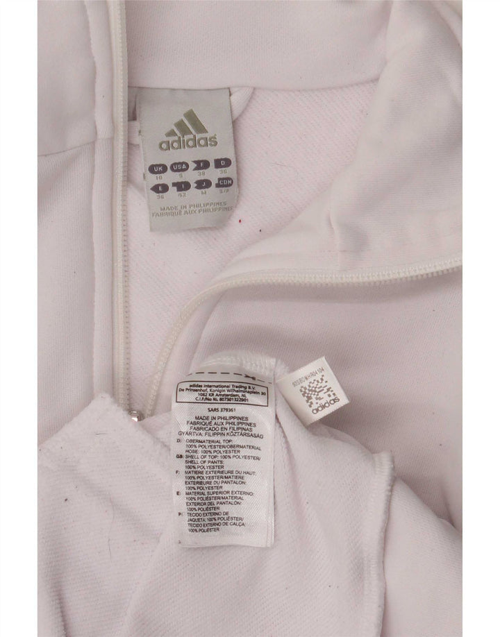 Adidas Veste de survêtement pour femme UK 10 Petit Blanc Polyester