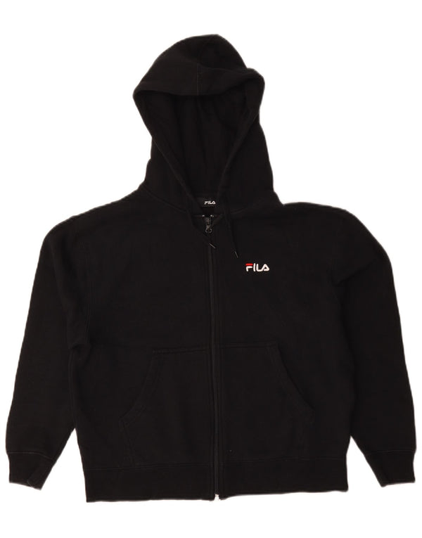 Fila Pull à capuche zippé pour femme UK 14 Coton noir moyen