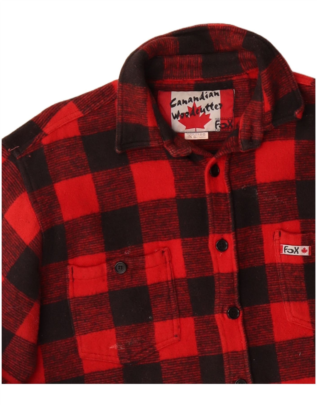 Chemise en flanelle de bûcheron CANADIAN pour hommes, grand coton à carreaux rouges