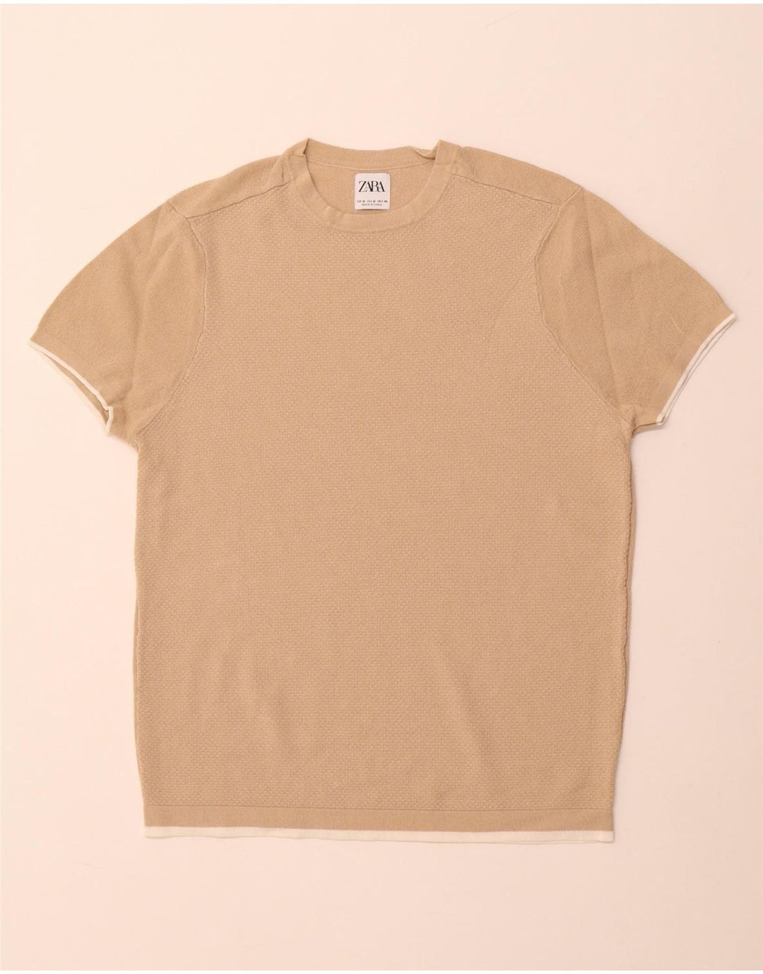 Zara Homme T-Shirt Top Beige Moyen