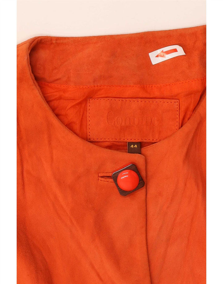 Conbipel Veste courte en daim à manches 3/4 pour femme IT 44 Cuir orange moyen