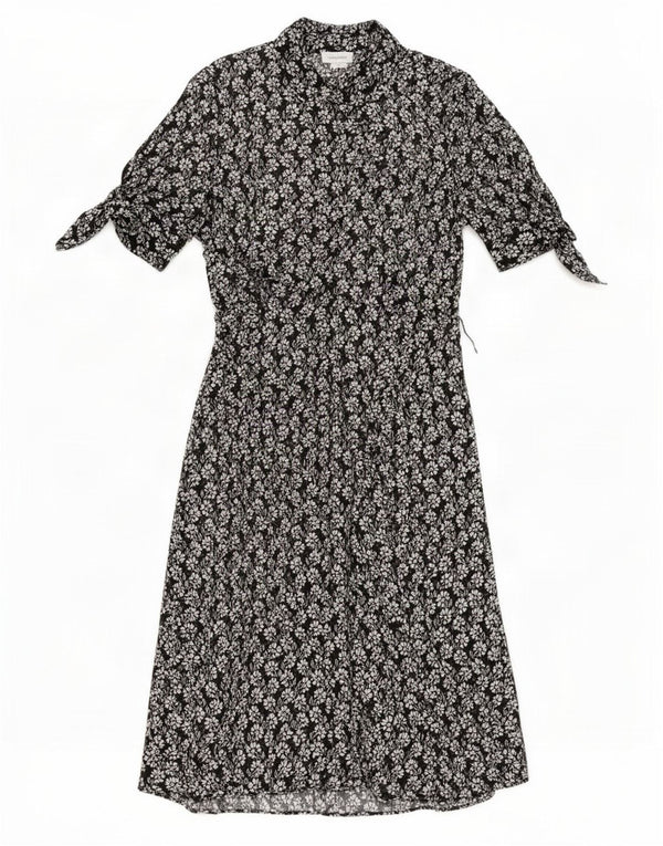 Calvin Klein Robe longue pour femme US 12 Large Noir Floral