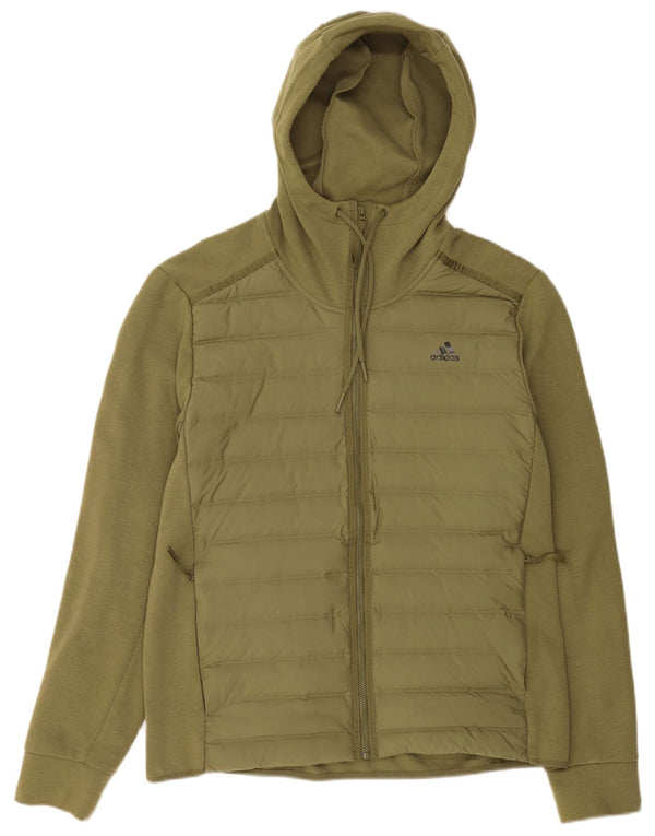 Adidas Pull à capuche zippé pour homme Grand vert Polyester Sports