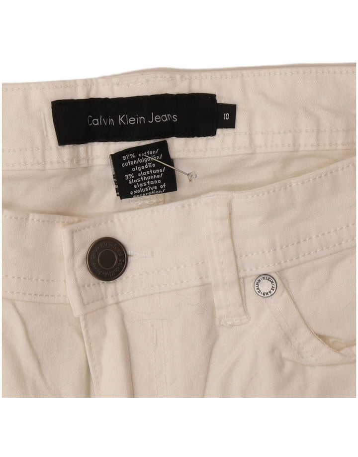 Calvin Klein Jean droit pour femme US 10 Medium W30 L26 Coton blanc