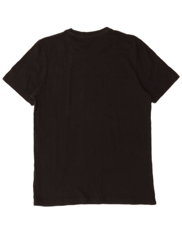 Adidas T-shirt graphique à trois rayures pour homme en coton noir moyen